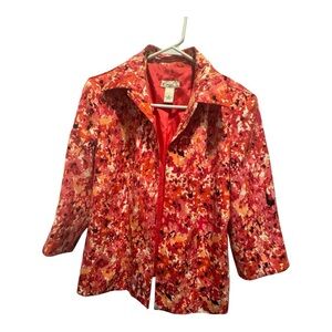 Kim Rogers Red and Pink Blazer with Floral Print